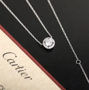 Luxury Womens Jewelry Cartier Destinee Platinum Diamonds Necklaces A205PP260 AA154458