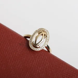 Luxury Womens Jewelry Cartier Diamond Logo Double C Rings A205PP180 AA154510