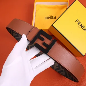 Fendi FF Leather Belt Tan 40MM 