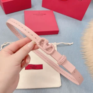 Valentino Vlogo Woven Leather Belt Pink 20MM 