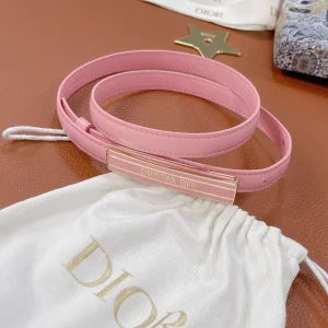 Luxury Womens Belts Dior ID Belt in Pink Smooth Calfskin 15MM A175PP240 AA156393