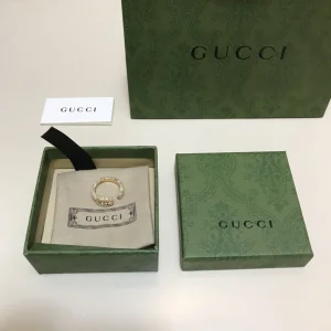 Luxury Womens Jewelry Gucci Double G Key Ring with Crystals A152PP120 AA156332
