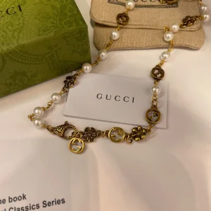 Luxury Womens Jewelry Gucci Interlocking G Flower Pearl Necklace A152PP130 AA156908