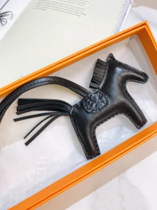 Luxury Womens Bag Charms Hermes Rodeo PM Touch Horse Charm in Black A62PP160 AA157105