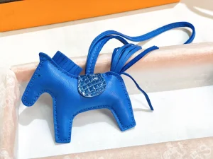 Hermes Rodeo PM Touch Horse Charm Blue 