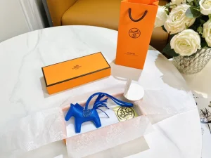 Luxury Womens Bag Charms Hermes Rodeo PM Touch Horse Charm in Blue A62PP160 AA157104