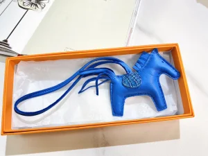 Luxury Womens Bag Charms Hermes Rodeo PM Touch Horse Charm in Blue A62PP160 AA157104