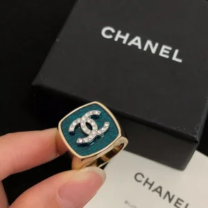 Chanel Crysals Double C Rings 