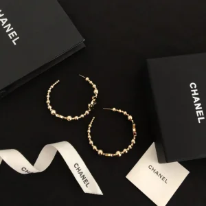 Luxury Womens Jewelry Chanel Vintage Gold Open Cut GG Earrings A39PP195 AA158432