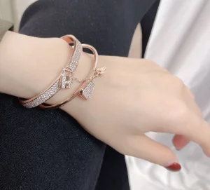 Luxury Womens Jewelry Hermes Kelly Clochette Double Bracelet A152PP420 AA158825