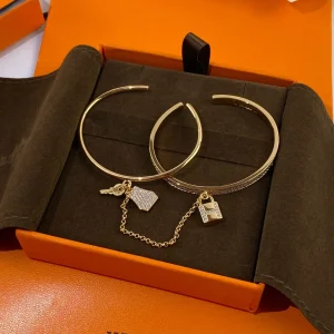 Luxury Womens Jewelry Hermes Kelly Clochette Double Bracelet A152PP420 AA158825