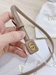 Luxury Womens Belts Dior Bobby Belt in Beige Smooth Calfskin 12MM A175PP240 AA159746