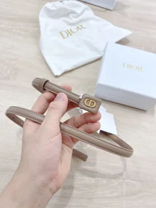 Luxury Womens Belts Dior Bobby Belt in Beige Smooth Calfskin 12MM A175PP240 AA159746