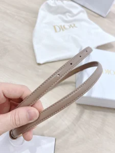 Luxury Womens Belts Dior Bobby Belt in Beige Smooth Calfskin 12MM A175PP240 AA159746