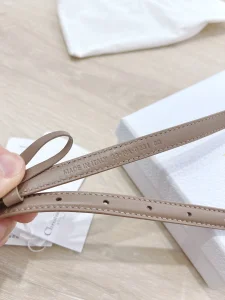 Luxury Womens Belts Dior Bobby Belt in Beige Smooth Calfskin 12MM A175PP240 AA159746