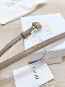 Luxury Womens Belts Dior Bobby Belt in Beige Smooth Calfskin 12MM A175PP240 AA159746