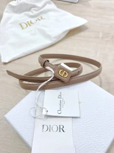 Luxury Womens Belts Dior Bobby Belt in Beige Smooth Calfskin 12MM A175PP240 AA159746