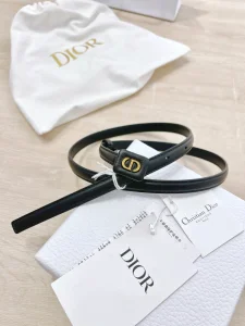 Luxury Womens Belts Dior Bobby Belt in Black Smooth Calfskin 12MM A175PP240 AA159745