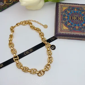 Luxury Womens Jewelry Dior Necklace Dior CD Links Navy Necklace A152PP180 AA159681