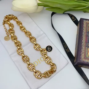 Luxury Womens Jewelry Dior Necklace Dior CD Links Navy Necklace A152PP180 AA159681