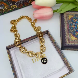 Luxury Womens Jewelry Dior Necklace Dior CD Links Navy Necklace A152PP180 AA159681