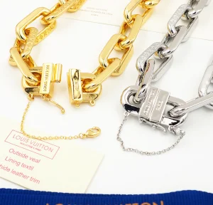 Luxury Womens Jewelry Louis Vuitton Necklace LV Edge Gold Necklace A152PP220 AA159700