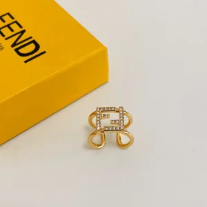 Fendi Gold FF Logo Rings 