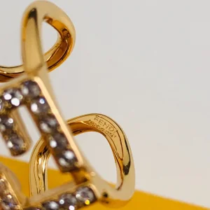 Luxury Womens Jewelry Fendi Gold FF Logo Rings A39PP110 AA159868