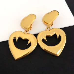 Luxury Womens Jewelry Saint Laurent YSL Gold Love Heart Earring A39PP150 AA159890