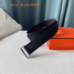 Luxury Mens Belt Hermes Nomade Knotted Style Belt in Black 40MM A175PP240 AA161404