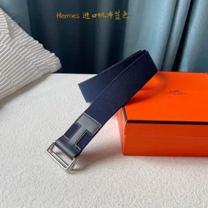 Luxury Mens Belt Hermes Nomade Knotted Style Belt in Blue 40MM A175PP240 AA161403