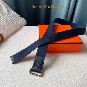Luxury Mens Belt Hermes Nomade Knotted Style Belt in Blue 40MM A175PP240 AA161403