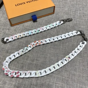 Luxury Womens Jewelry Louis Vuitton LV Chain Links Patches Necklace A152PP280 AA161337