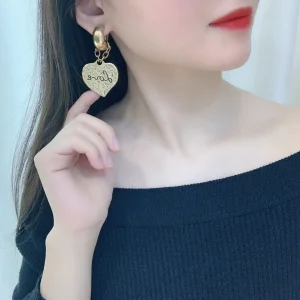 Luxury Womens Jewelry Saint Laurent YSL Love Heart Pendant Earrings A152PP150 AA161346