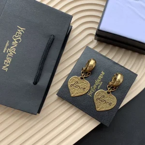 Luxury Womens Jewelry Saint Laurent YSL Love Heart Pendant Earrings A152PP150 AA161346