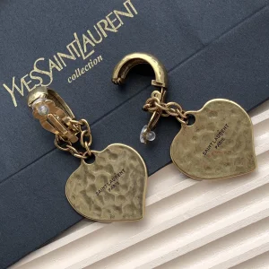 Luxury Womens Jewelry Saint Laurent YSL Love Heart Pendant Earrings A152PP150 AA161346
