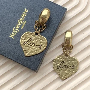 Luxury Womens Jewelry Saint Laurent YSL Love Heart Pendant Earrings A152PP150 AA161346