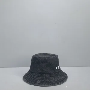 Luxury Womens Hat Celine Bucket Hat in Denim Vintage Black 60585 A141PP280 AA161940