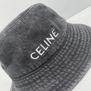 Luxury Womens Hat Celine Bucket Hat in Denim Vintage Black 60585 A141PP280 AA161940