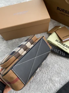 Luxury Mens Handbags Burberry Check Cotton Crossbody Bag 22x8x14CM A197PP480 AA162304