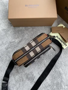 Luxury Mens Handbags Burberry Check Cotton Crossbody Bag 22x8x14CM A197PP480 AA162304