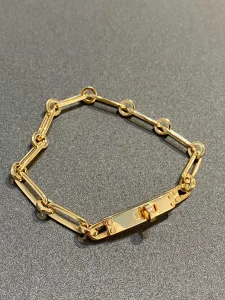 Hermes Kelly Chaine Bracelet Gold 