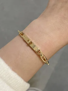 Luxury Womens Jewelry Hermes Kelly Chaine Bracelet in Gold A152PP320 AA163836
