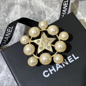 Chanel Brooch Chanel Crystals Star Pearls Brooch 