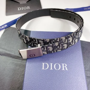 Luxury Mens Belts Dior Mens Black Dior Oblique Belts 34MM A191PP240 AA164492