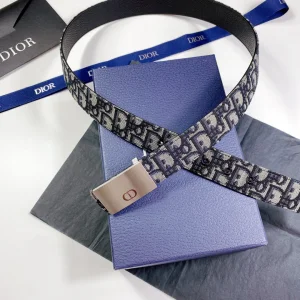 Luxury Mens Belts Dior Mens Black Dior Oblique Belts 34MM A191PP240 AA164492