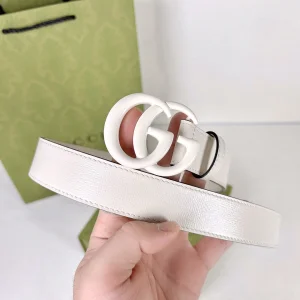 Gucci GG Marmont Leather Belt White 30MM 