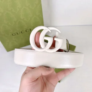 Gucci GG Marmont Leather Belt White 40MM 