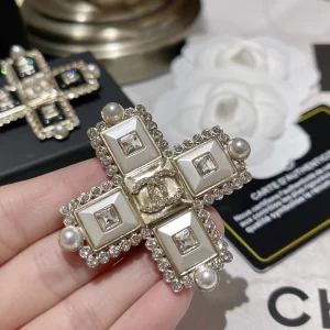 Chanel Brooch Chanel Crystals CC Cross Brooch 
