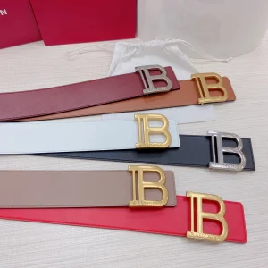 Luxury Womens Belts Burberry Monogram B Calf Leather Belt 70MM A175PP340 AA170334
